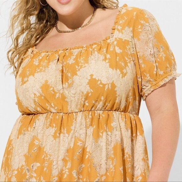 Torrid Mini Two Toned Lace Tiered Babydoll Dress. Size 3X. - Picture 2 of 14